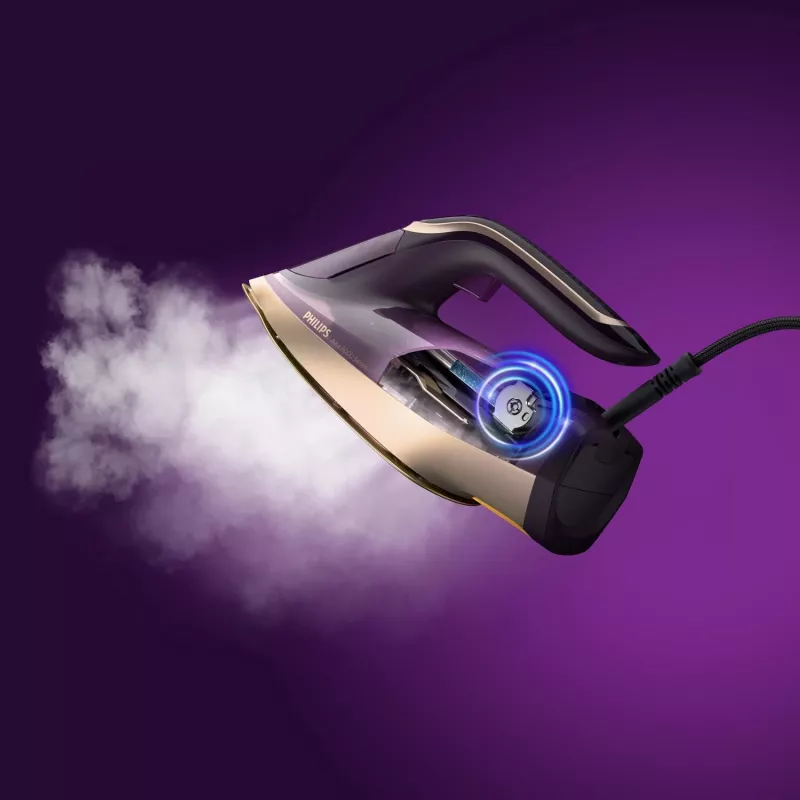Philips DST8040/30 Azur 8000 Series höyrysilitysrauta, 3000 W, 0,35 L vesisäiliö, SteamGlide Elite -pohja, pystyhöyry, 80 g/min, 260 g/min höyrysuihku, tummanvioletti