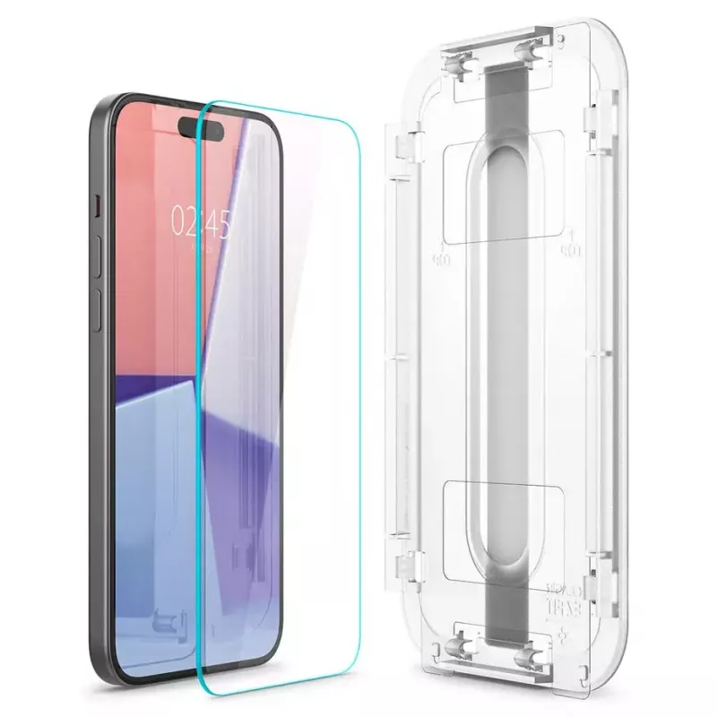 Spigen iPhone 15 Glas.tR EZ Fit näytönsuoja karkaistua lasia läpinäkyvä