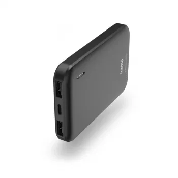 Hama Pocket 5 varavirtalähde, 5000 mAh, lähdöt: 2x USB-A, antrasiitti