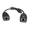 Techly IUSB-EXTENDTY5 USB-jatkolaite Cat.5e/6-kaapelilla enintään 50 m, USB–RJ-45, musta