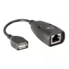 Techly IUSB-EXTENDTY5 USB-jatkolaite Cat.5e/6-kaapelilla enintään 50 m, USB–RJ-45, musta