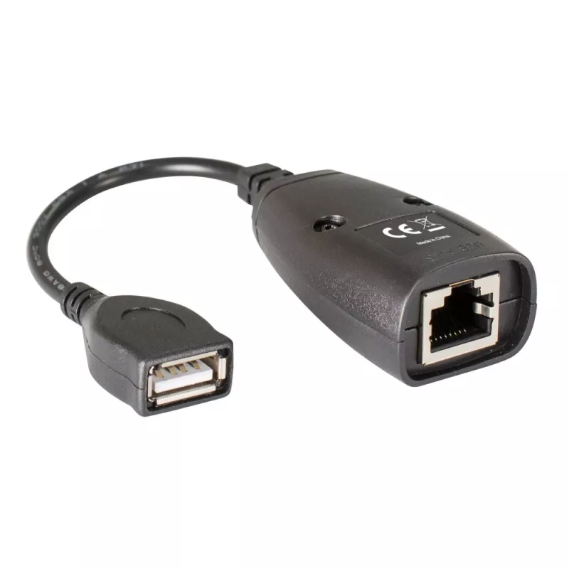Techly IUSB-EXTENDTY5 USB-jatkolaite Cat.5e/6-kaapelilla enintään 50 m, USB–RJ-45, musta