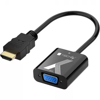 Techly kaapelisovitin muunnin HDMI - VGA musta 0,1 m 1920x1200 60 Hz