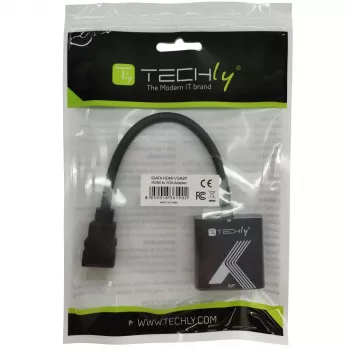 Techly kaapelisovitin muunnin HDMI - VGA musta 0,1 m 1920x1200 60 Hz