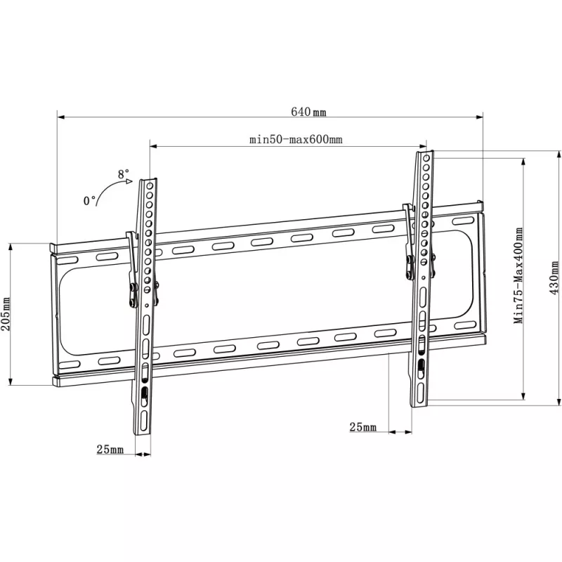 Techly ICA-PLB 261L TV-seinäteline 177,8 cm (70