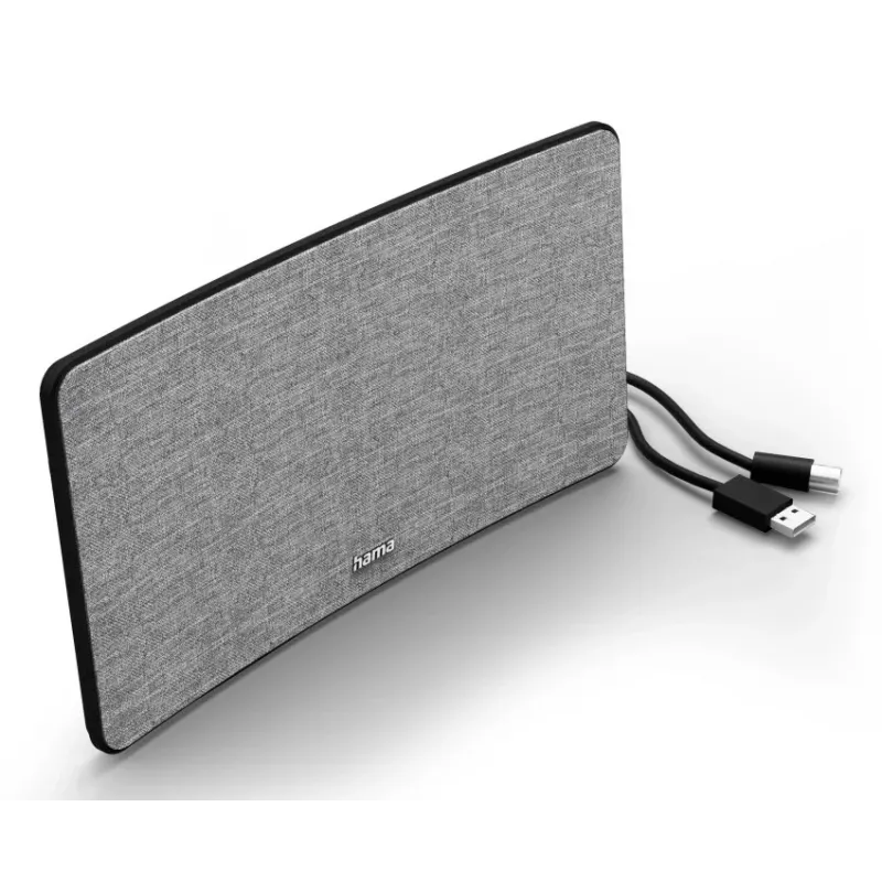 Sisä-TV-antenni Hama Fabric Design musta harmaa USB 2 m