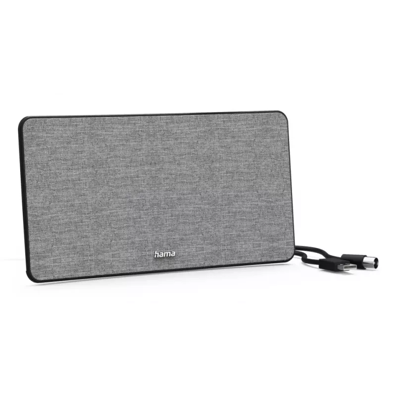 Sisä-TV-antenni Hama Fabric Design musta harmaa USB 2 m