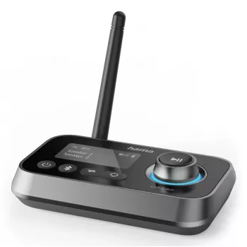 Langaton audiolähetin/-vastaanotin HAMA Link.it duo 3,5 mm, Bluetooth, 10 m kantama, USB-käyttöinen, musta
