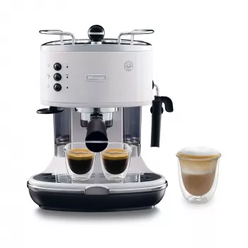De’Longhi ECO 311.W -espressokeitin — manuaalinen 15 bar, 1,4 l vesisäiliö, 2 kuppia, lämpötilanpito, pöytämalli