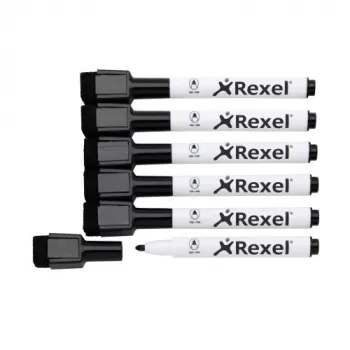 Rexel magneettiset valkotaulutussit musta 6 kpl