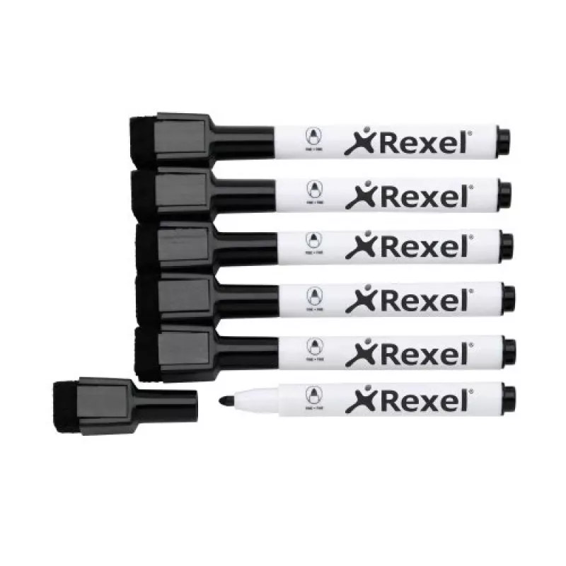 Rexel magneettiset valkotaulutussit musta 6 kpl