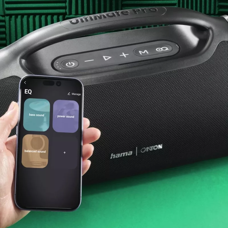 Juhlakaiutin HAMA UltiMate Pro 120 W, langaton Bluetooth, vedenpitävä, sisäänrakennettu akku, USB-C-lataus