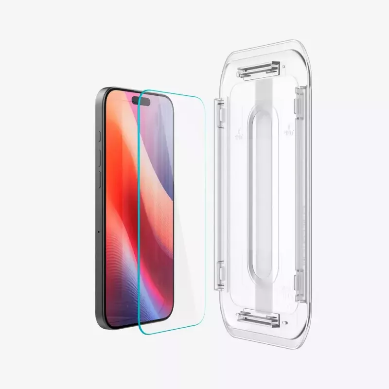 Näytönsuoja Spigen GLAS.tR EZ Fit Apple iPhone 16 Pro karkaistu lasi läpinäkyvä 2 kpl