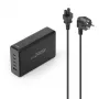 Latausasema HAMA 201977, 240W yhteensä, 4× USB-C, 1× USB-A, musta