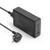 Latausasema HAMA 201977, 240W yhteensä, 4× USB-C, 1× USB-A, musta