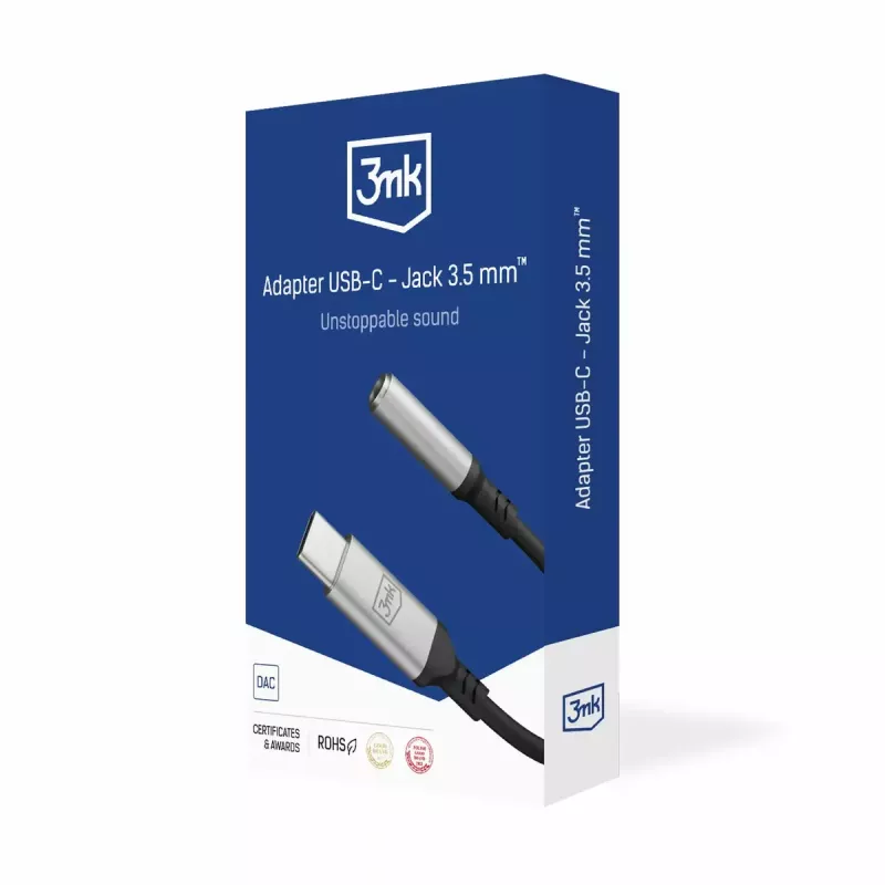 3,5 mm USB-kaapeli 3MK 3,5 mm plugi 1 kpl USB-C - 3,5 mm plugi