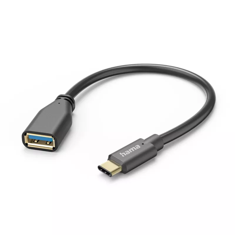 Hama 00201605 USB-kaapeli USB 3.2 Gen 1 (3.1 Gen 1) 0,15 m USB-C USB-A musta
