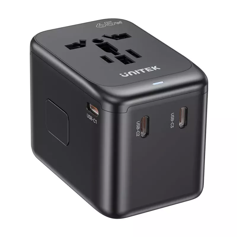 Matka-adapteri UNITEK P1122ABK01 universaali musta Type-C G I