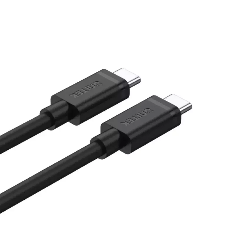 USB-C - USB-C -kaapeli Unitek Y-C477BK01-2M, USB 3.2 Gen 1, 2 m, 5 Gbit/s, PD 60 W, musta