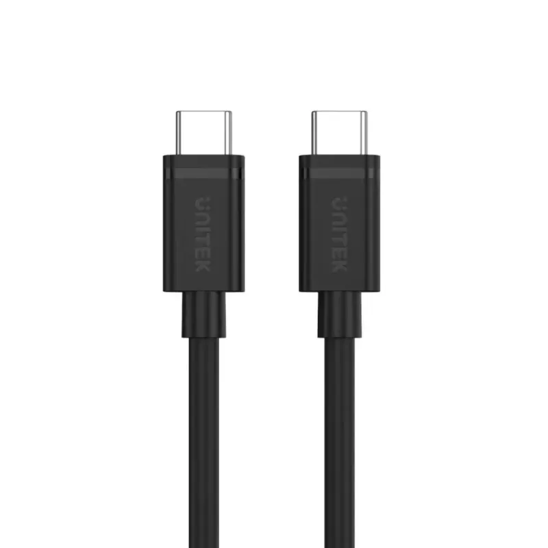 USB-C - USB-C -kaapeli Unitek Y-C477BK01-2M, USB 3.2 Gen 1, 2 m, 5 Gbit/s, PD 60 W, musta
