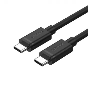 USB-C - USB-C -kaapeli Unitek Y-C477BK01-2M, USB 3.2 Gen 1, 2 m, 5 Gbit/s, PD 60 W, musta
