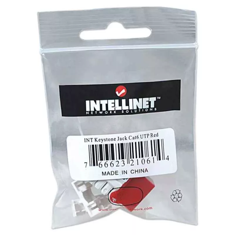 Intellinet Keystone Jack, Cat6, UTP, LSA, punainen
