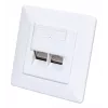Intellinet 2-porttinen Cat6 10G suojattu RJ45-seinärasia, uppoasennus kehyksellä, STP, signaloiva valkoinen RAL9003