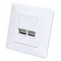Intellinet 2-porttinen Cat6 10G suojattu RJ45-seinärasia, uppoasennus kehyksellä, STP, signaloiva valkoinen RAL9003