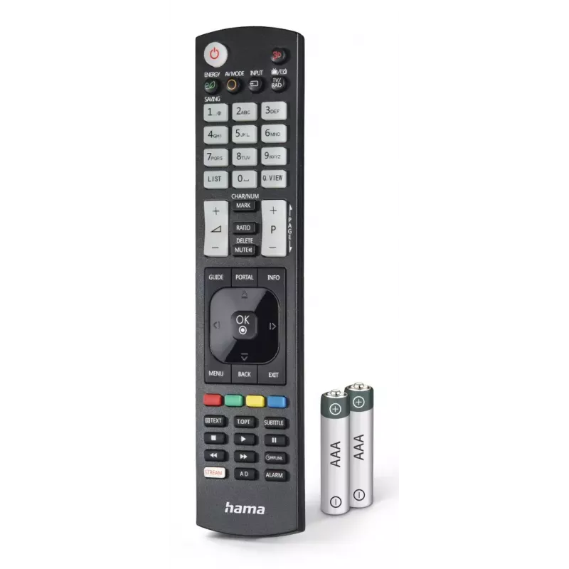 Hama 00221061 yleiskaukosäädin LG-televisioille, IR, oppiva, valaistut painikkeet, musta