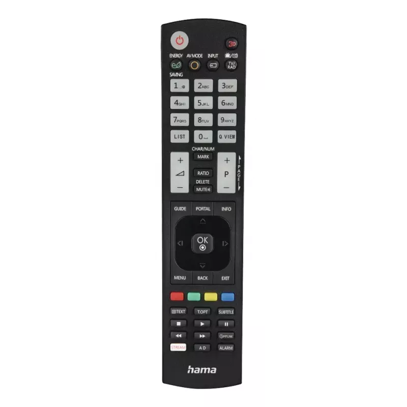 Hama 00221061 yleiskaukosäädin LG-televisioille, IR, oppiva, valaistut painikkeet, musta