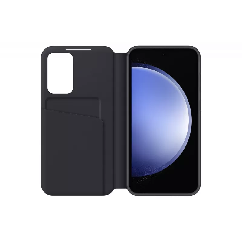 Samsung EF-ZS711CBEGWW Smart View Wallet Case -suojakotelo Galaxy S23 FE -puhelimelle, korttitasku, musta