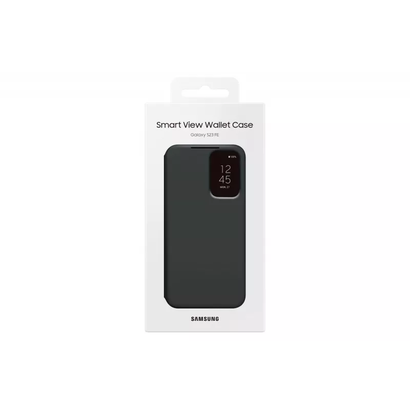 Samsung EF-ZS711CBEGWW Smart View Wallet Case -suojakotelo Galaxy S23 FE -puhelimelle, korttitasku, musta