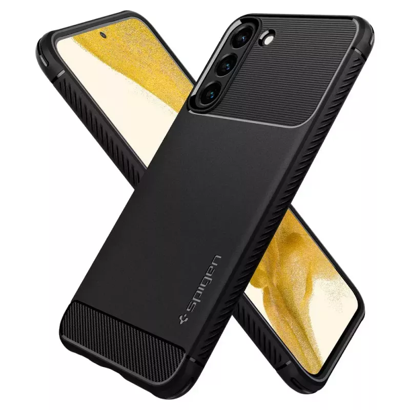 Spigen Rugged Armor puhelinkotelo musta Galaxy S22 6,1 tuuman