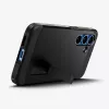 Spigen Galaxy S25 kotelo Tough Armor AI musta suojakotelo pöytätelineellä