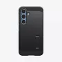 Spigen Galaxy S25 kotelo Tough Armor AI musta suojakotelo pöytätelineellä