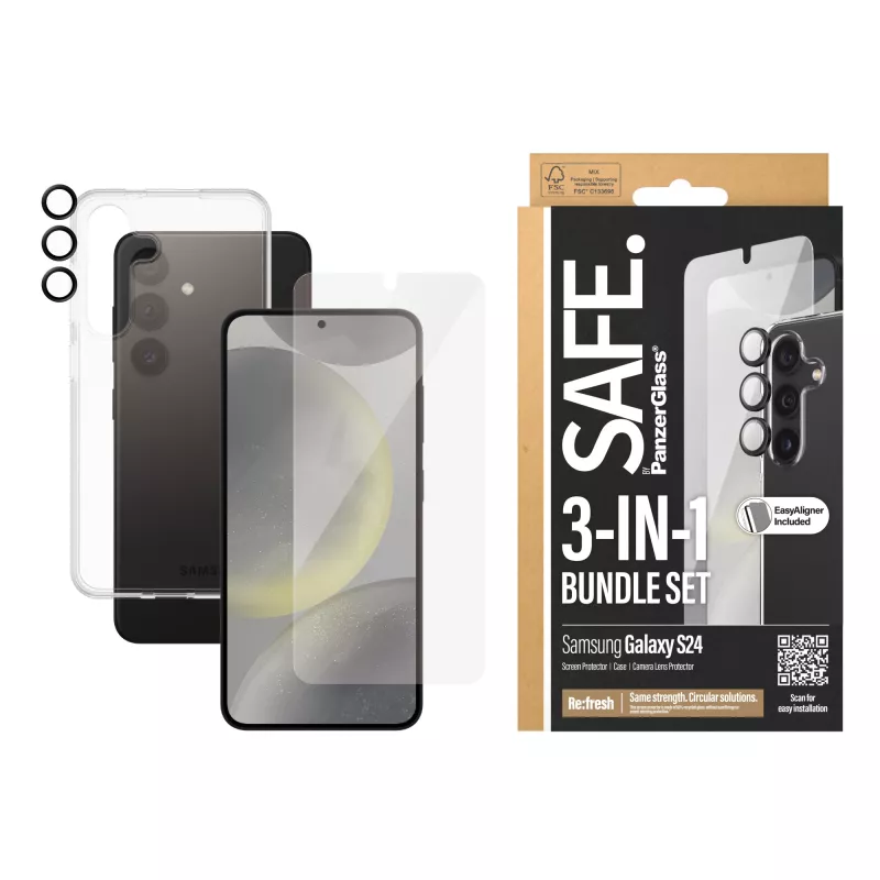 PanzerGlass SAFE. by ® 3-in-1-pakkaus Samsung Galaxy S24