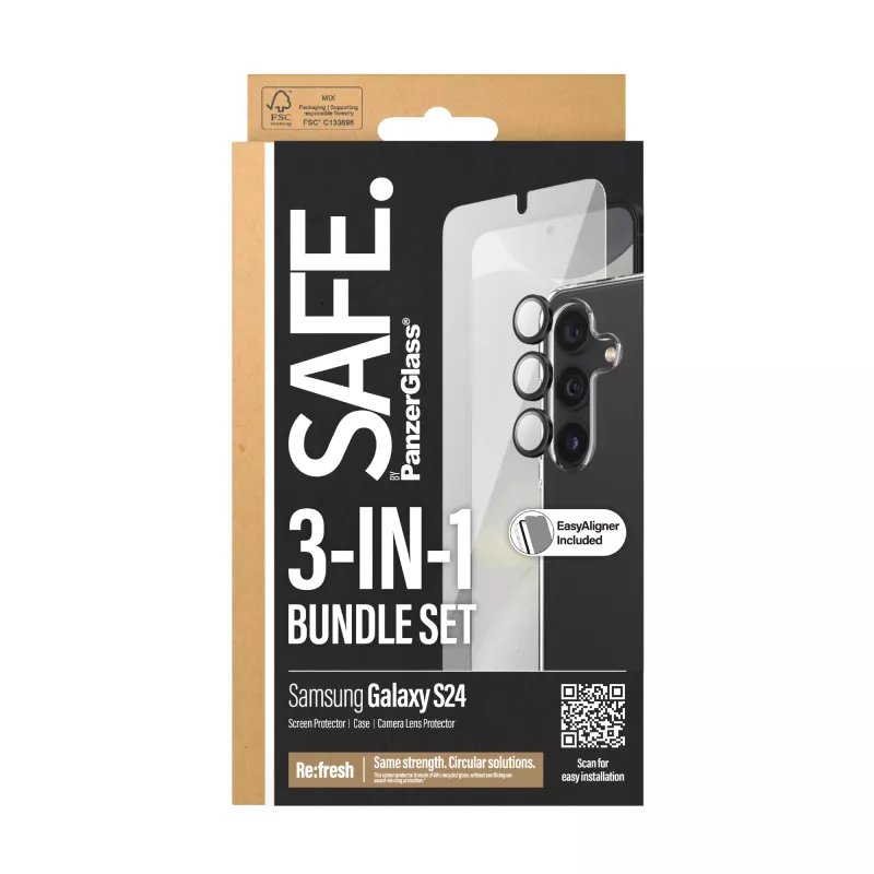 PanzerGlass SAFE. by ® 3-in-1-pakkaus Samsung Galaxy S24