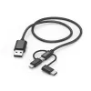 Hama 00201536 USB-kaapeli USB 2.0 1,5 m USB A USB C musta