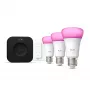 Älyvalopakkaus Philips Hue White and Colour Ambience -aloituspakkaus — 3 E27 älylamppua, himmenninkytkin, Bridge Pro, Bluetooth/Zigbee