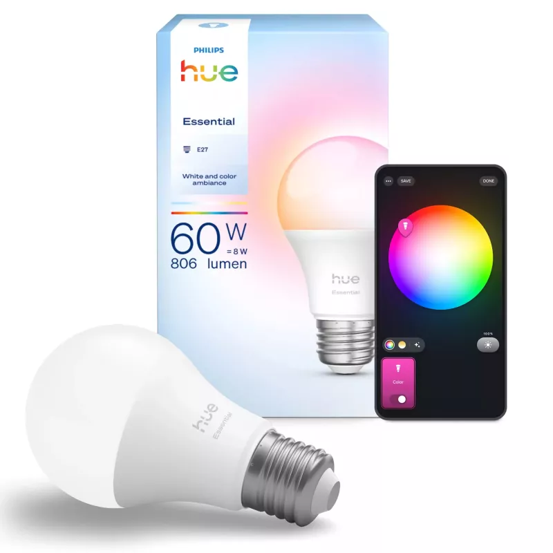 Philips Hue White and colour ambience Essential A60 – E27 älylamppu – 806 lm – 8W