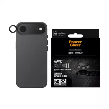 PanzerGlass Hoops Ceramic II kameran linssinsuoja iPhone Air naarmuuntumaton iskunkestävä musta