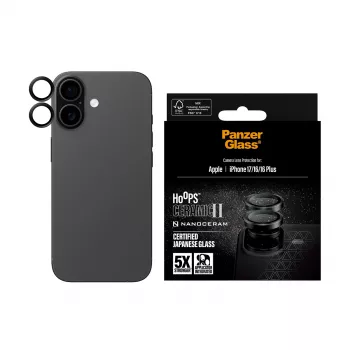 Kameransuoja PanzerGlass Hoops keramiikka II iPhone 17 16 16 Plus naarmuuntumaton iskunkestävä