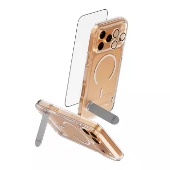 Näytönsuoja- ja kotelopakkaus PanzerGlass CARE 3-in-1 Feature Kick iPhone 17 Pro Max — karkaistu lasi, PET, silikoni, läpinäkyvä