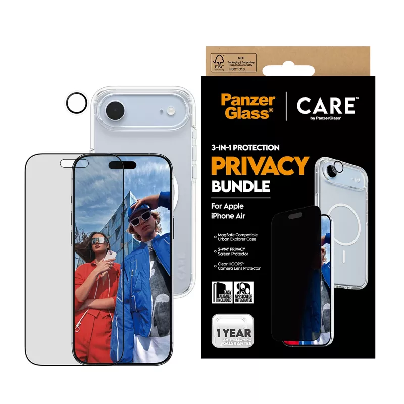 Suojakotelo PanzerGlass CARE iPhone 17 Air — Privacy 3-in-1