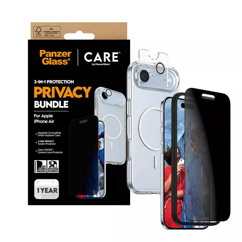 Suojakotelo PanzerGlass CARE iPhone 17 Air — Privacy 3-in-1