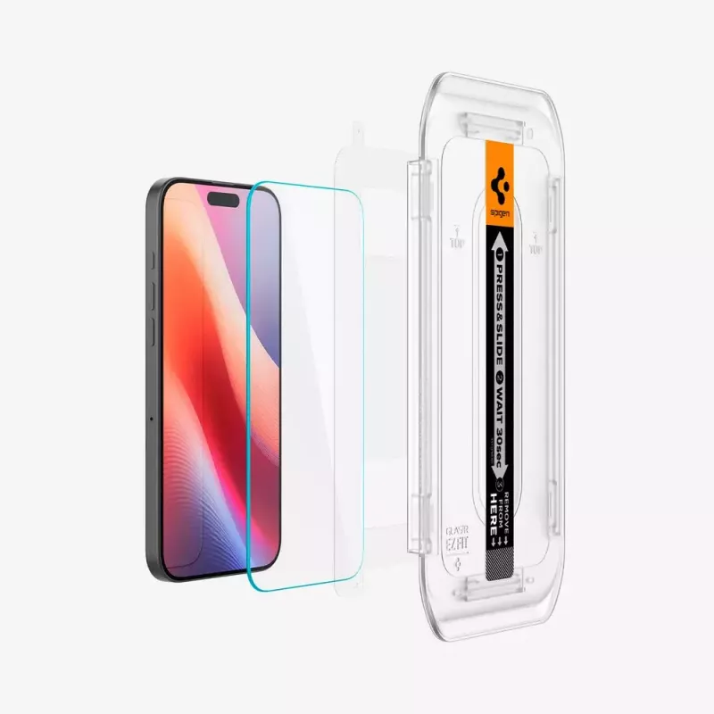 Spigen GLAS.tR EZ Fit lasinen näytönsuoja iPhone 16 Pro Max / 17 Pro Max -puhelimelle, 2 kpl:n pakkaus, kirkas