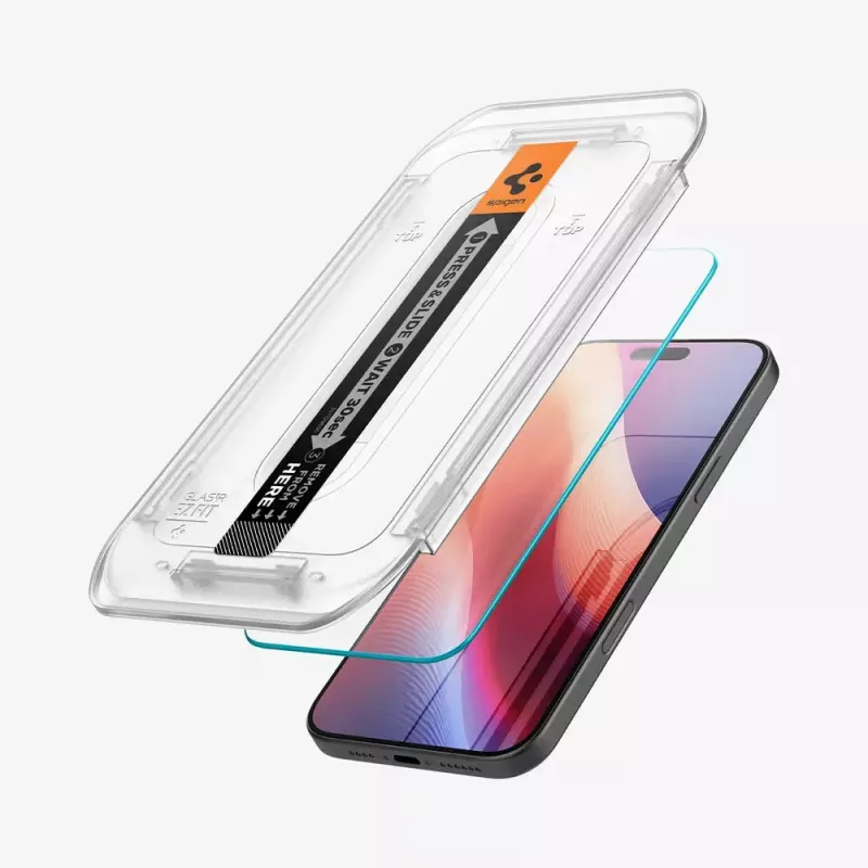 Spigen GLAS.tR EZ Fit lasinen näytönsuoja iPhone 16 Pro Max / 17 Pro Max -puhelimelle, 2 kpl:n pakkaus, kirkas