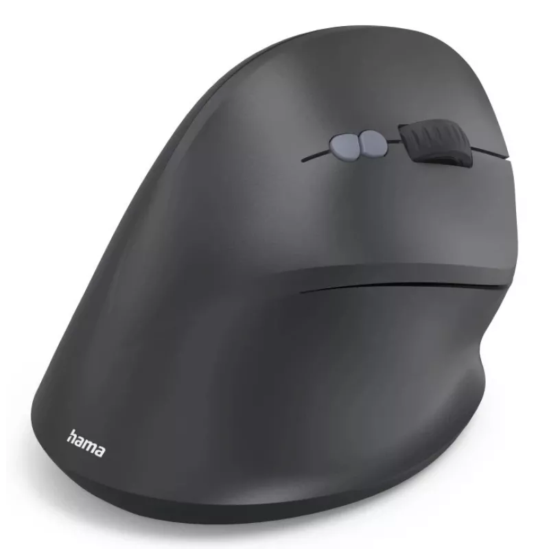Hama 00173092 EWM-600R ergonominen pystyhiiri, oikeakätisille, langaton 2,4 GHz + Bluetooth, usean laitteen, optinen 1600 DPI, ladattava, musta