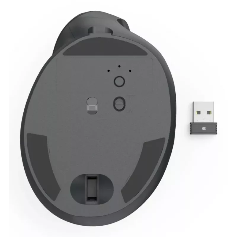 Hama 00173092 EWM-600R ergonominen pystyhiiri, oikeakätisille, langaton 2,4 GHz + Bluetooth, usean laitteen, optinen 1600 DPI, ladattava, musta