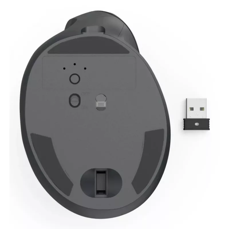 Hama 00173093 EWM-600L ergonominen pystyhiiri, vasenkätisille, langaton 2,4 GHz + Bluetooth, usean laitteen, optinen 1600 DPI, ladattava, musta